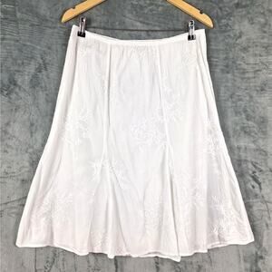 Womens Skirt Medium Petite Boho Floral Embroidered Fairy Cottagecore Gauzy Angel